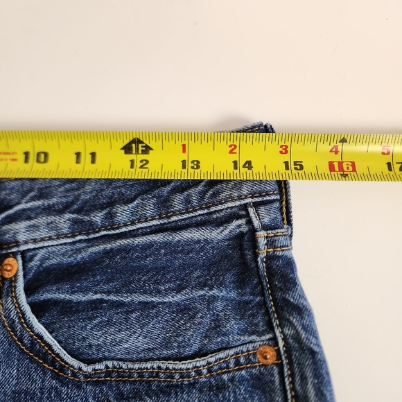 Levis 501 Button Fly Denim Jean Shorts Cutoffs High Waisted Rise Festival Frayed - Picture 10 of 12